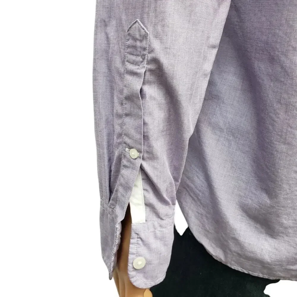 J.Crew Shirt in end-on-end cotton Men M Slim Fit Purple Button down Long Sleeve